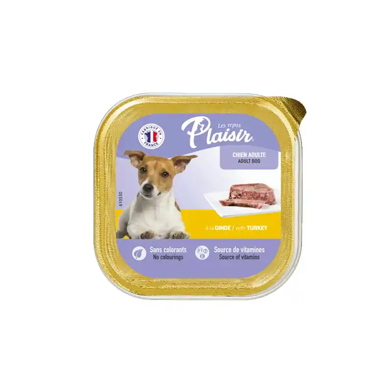 Satisfait ou remboursé - Repas plaisir Chien, Pâtée à la dinde - 150g