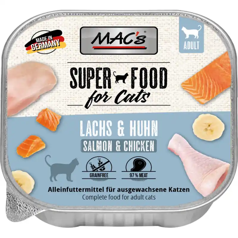 Meilleur prix - MAC‘S Raffineur, saveur Saumon & Volaille pour chat - 100g
