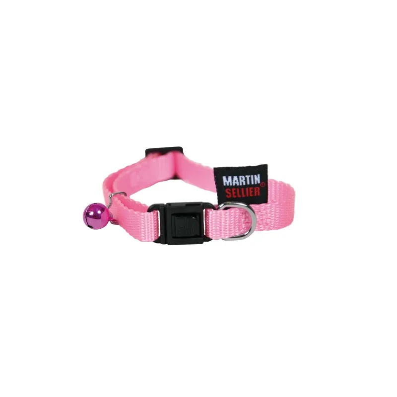 Qualité professionnelle | Collier nylon Martin Sellier rose pastel 10-20/30cm pour chat