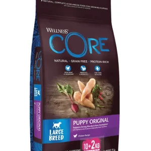 Wellness CORE - Croquettes Original Dinde et Poulet pour Chiot de Grande Race - 10+2Kg - Économisez maintenant