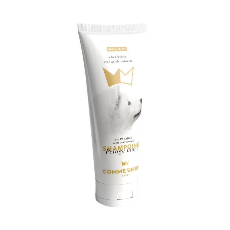Achetez maintenant - Comme un Roi - Shampoing Pelage Blanc pour Chiens - 250ml