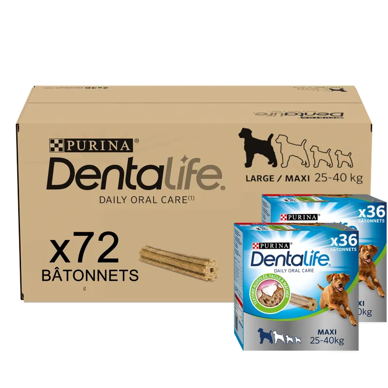 Dentalife - Multipack Bâtonnets à Mâcher Hygiène Bucco-dentaire pour Chiens - Maxi/x 72 | Offre à durée limitée