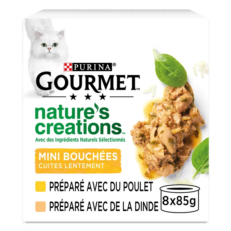 GOURMET - Pâtée Nature‘s Creation Multipack Au Poulet et Dinde pour Chats - 8X85g | Offre exceptionnelle