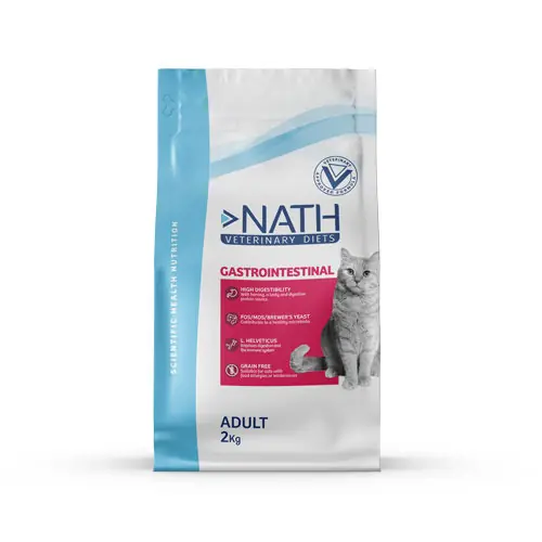Prix imbattable - Nath Veterinary Diet - Croquettes Gastro Intestinal Sans Céréales pour Chat - 2Kg