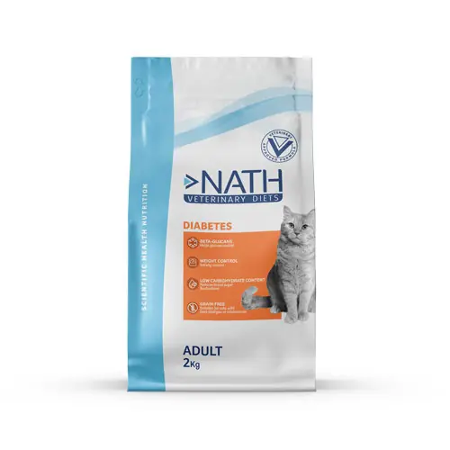 Prix avantageux | Nath Veterinary Diet - Croquettes Diabetic Sans Céréales pour Chat - 2Kg