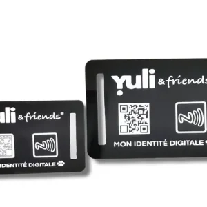 Yuli - Médaille d’identification instantanée pour animaux - Silicone small 50 x 30 mm - Réduction spéciale