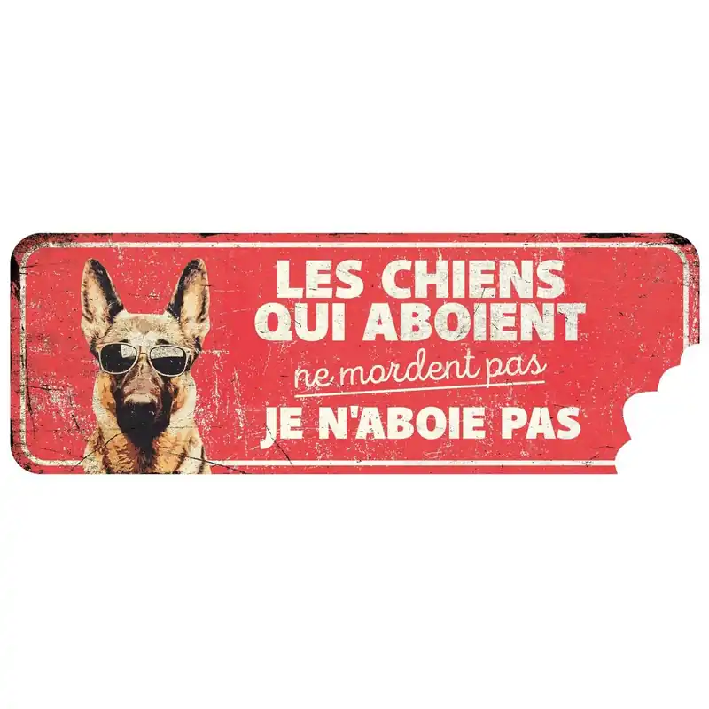 Retour gratuit | D&D - Panneau d‘avertissement german shepherd - 40 x 13 x 03 cm rouge