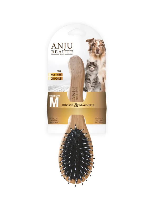 Stock limité - Anju Beaute - Brosse 2 en 1 pour Chiens - M