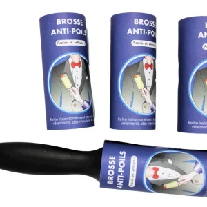 Nouveau - Mon Ami Luki - Brosse Ramasse Poil + 4 Recharges pour Chiens et Chats