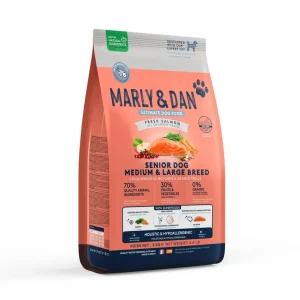 Direct usine - Marly & Dan - Croquettes Senior Medium & Large Breed au Saumon pour Chiens