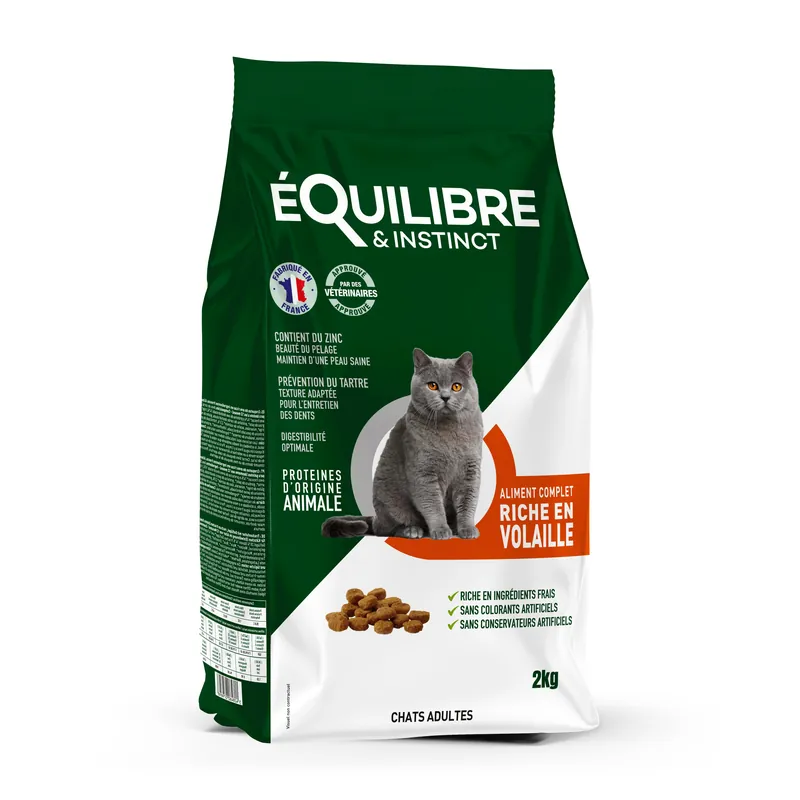 Derniers jours - Équilibre & Instinct - Croquettes pour Chats Adultes Riche en Volaille