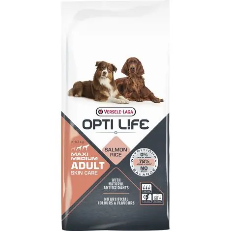 Croquettes Opti Life chien medium & maxi Skin Care 12.5 kg | Nouveau
