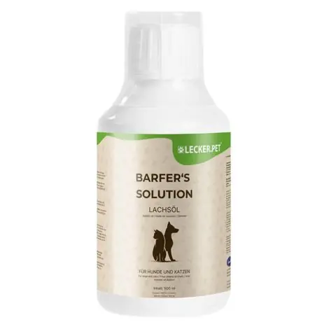 500 ml de solution Barfer‘s Solution de Lecker.Pet® 100 % huile de saumon pour chiens et chats - Commandez dès maintenant