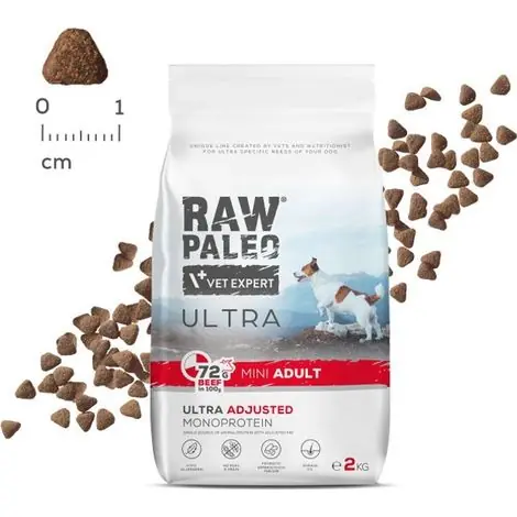 Retour facile | VetExpert Cru Paléo Ultra Bœuf Mini Adulte 2 kg