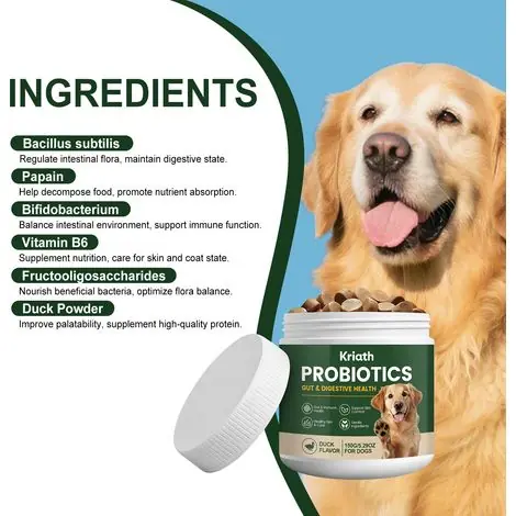 Comprimés à croquer probiotiques pour chiens - Nutrition équilibrée pour votre animal, complément pour les soins quotidiens intestinaux et corporels - 150 g -- AUTLEAD - Prix avantageux