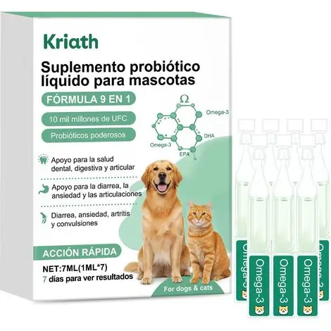 Complément probiotique pour animaux de compagnie, aux ingrédients doux, pour le soin et le confort quotidiens de votre animal -- 7 ml x 1 ml (7) | Commandez en ligne