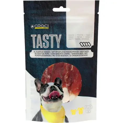 Snack Tasty Rolls goût canard pour chiens 12 paquets de 80 g chacun | Déstockage