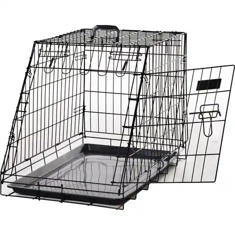 Nouveau lancement - Cage de transport pour chien taille L dim. 77L x 47l x 55H cm métal noir