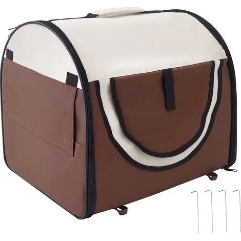 Affaire à saisir | Sac de transport pour chien caisse de transport pliable pour chien respirant avec coussin d‘agneau amovible 61 x 46 x 51 cm