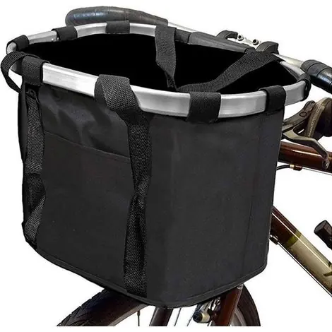 Bon plan | Sacoche de vélo pliable - Panier de vélo - Panier pour chien - Sacoche avant en alliage d‘aluminium - Noir