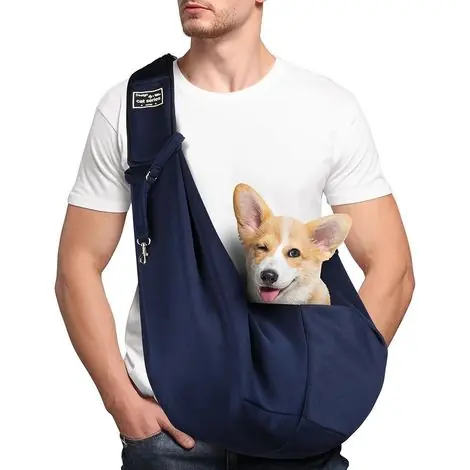 - Sac de Transport pour Chien Chat, Réglable Sac à Bandoulière Mains Libres Petit Chien, pour Chiens/Chats de Taille Moyenne Jusqu‘à 7,5 kg, pour l‘extérieur, Les Voyages, Le Métro (Bleu) | Tout juste ajouté