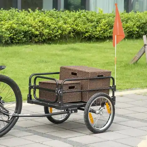 Remorque pliable pour vélo en acier roues 16 pouces charge max. 40 kg avec barre d‘attelage universelle - Achetez maintenant
