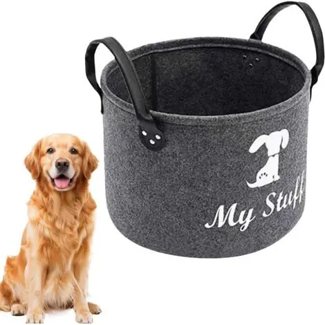 1 Panier Rangement,Feutre,Poignée Intégrée,Jouets Chien,Accessoires Animaux,Salon Chambre-Karteo - Paiement sécurisé