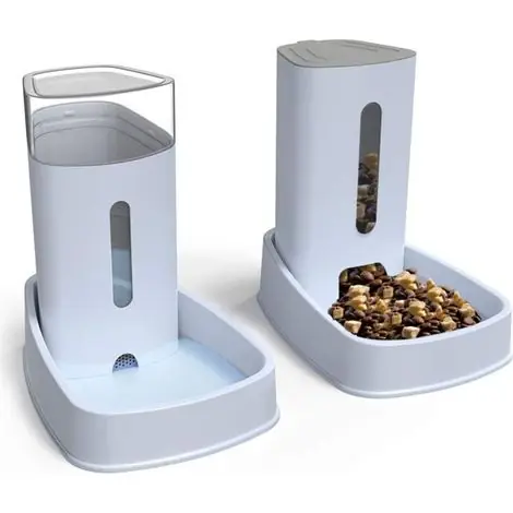 Distributeur croquettes/Eau Fontaine Automatique-3.8Lx 2 Pièces- Alimentation pour Chien/Chat/Croquettes Mangeoirs et Abreuvoirs Accesoires Gamelle Chat/Chien/Animaux Domestiques | Expédition rapide