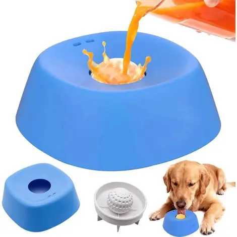 Dernier arrivage - Lick Bowl pour Chiens, Bol de Léchage de Chien à Manger Lent, Matrice de Léchage pour Chiensavec Ventouse et Boule Rotative, Nourriture Humide Lick Pad Slow Feeder, Soulager l‘anxiété de l‘animal