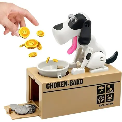 Commandez dès aujourd'hui | Tirelire Chien Affamé, Tirelire en Forme de Chien Affamé, Tirelire Electronique Enfant, Tirelire Chien Économiser,Tirelire Jouet à Croquer Cadeau d‘Anniversaire pour Enfants Fille Garçon -Blanc