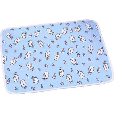 Lot de 2 Tapis Rafraîchissants Chien Chat, Soie Glacée Auto-Refroidissant, Lavable, 70x50cm, Bleu pour Panier Cage et Siège Auto | Qualité premium