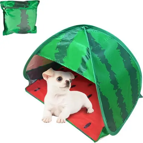 1 pack , M Tente de plage pour chien, Pastèque Tente de plage portative à ouverture automatique Mini tente pour chien et chat, Protection des animaux domestiques pour l‘intérieur et l‘extérieur - Prêt à expédier