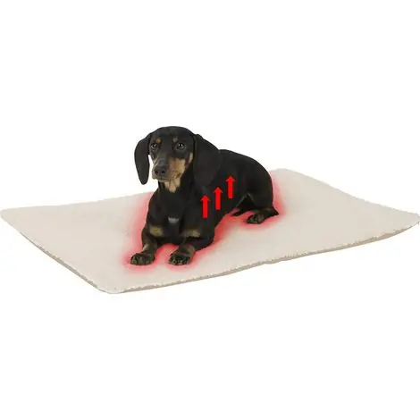 Dernières pièces - KERBL Coussin Theo auto-chauffant - 120 x 75 x 3 cm - Beige - Pour chien