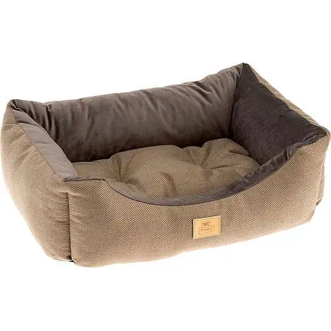 Ferplast CHESTER Canapé avec coussin en tissu résistant pour chiens et chats. Différentes tailles et couleurs.. Variante 60 - Misure 66 x 50 x h 20 cm - Marron - Commandez en ligne