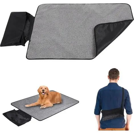 Super offre | Pliable Tapis Chien, Couverture Pliable pour Animaux de Compagnie 100 x 70 cm, Tapis Imperméable pour Chien et Chat, Antidérapant pour, Chats, Chiens et Chiots, Noir