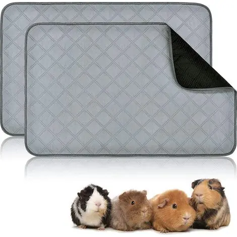 Nouveau | Lot de 2 tapis urinaires lavables pour rongeurs – Absorbants et réutilisables – 90 × 60 cm