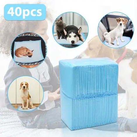 Haute qualité | Randaco Educateurs pour Chiot Lot de 40 Tapis 60x60CM 5 Couches Hygiénique pour Apprentissage de la Propreté Super Absorbants