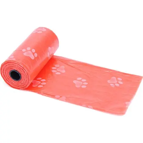 Rouleau de sacs à déjections canines, distributeur de déchets, plastique étanche, anti-fuites, facile à nettoyer, rouge - Quantité limitée