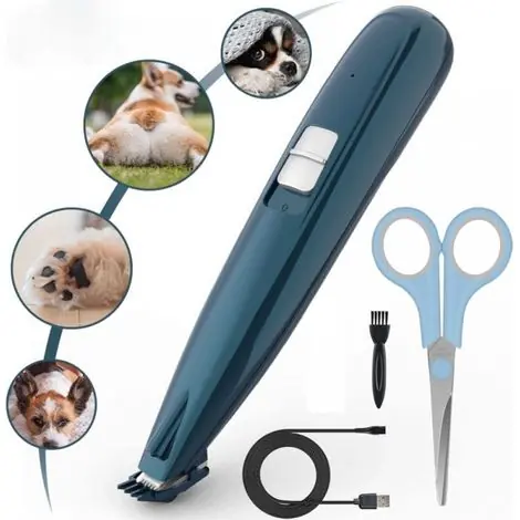 Promo exceptionnelle | Tondeuse à poils pour chiens rechargeable et portable, kit de toilettage pour les pattes, les yeux, les oreilles et le corps, silencieuse et facile à nettoyer.