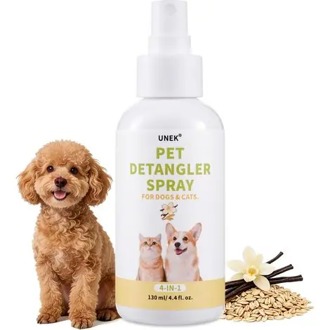 Haute qualité | Spray démêlant sans rinçage pour Chiens et Chats 130 ML - Parfum Avoine et Vanille, démêlant, nourrissant
