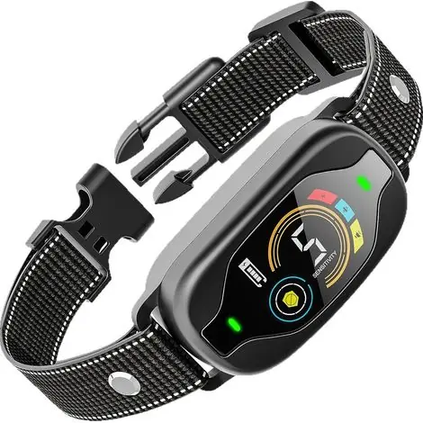 Collier anti-bruit BC2 rechargeable avec écran couleur, waterproof, modes vibration/sonore, pour chiens de petite et grande taille - Noir (1 unité) - Bonne affaire