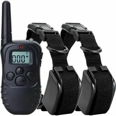 Bon prix | collier de dressage pour chien - Portée 300m - Ecran LCD - Etanche Rechargeable (Comprend deux colliers)