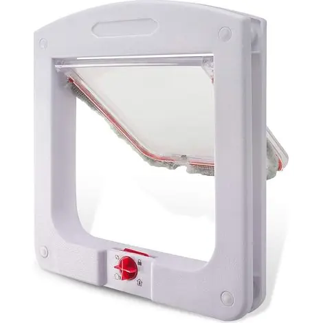 Réduction - Litzee – Chatière pour chat et petit chien – Verrouillage 4 voies – Installation sur bois, PVC, verre – Dimensions 20.3x22.5cm – Plastique ABS résistant à l‘eau