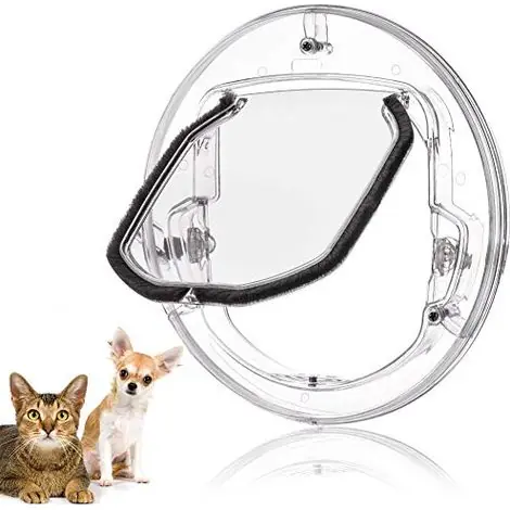 Chatière Pour Animaux De Compagnie Petite Porte Pour Chiens Et Chats Avec 4 Possibilités De Verrouillage Rond, Blanc Et Transparent Aléatoire à Envoyer | Tout juste arrivé