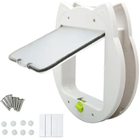 Chatière silencieuse à 4 points de verrouillage, résistante aux intempéries, couleur blanche, pour porte, fenêtre ou placard - Meilleur prix