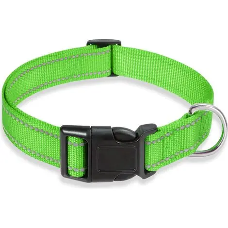 Collier chien réfléchissant avec boucle nylon ajustable pour petit et moyen chien taille un virgule cinq sur quarante centimètres - Offre exclusive