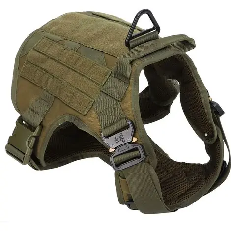 Économisez maintenant | Harnais militaire pour chien en velours, poitrine et dos, adapté aux chiens de taille moyenne et grande, taille L