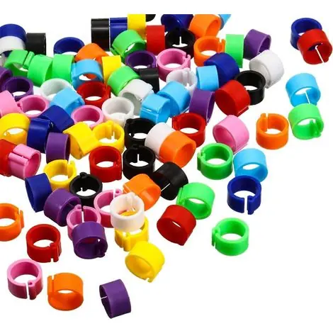 10mm 100 pièces anneaux de pied de volaille avec coloré - 10 couleurs,anneau de pied de pigeon voyageur petits anneaux de serrage de volaille anneaux de cuisse de poulet anneau de pigeon | Prix spécial