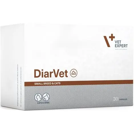 Prix en baisse - VetExpert Diarvet Petites Races et Chats 30 capsules.