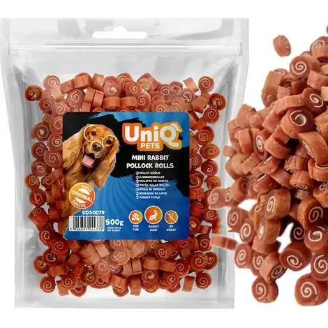 Plus que quelques jours | Friandises pour chiens Rouleaux de sushi au lapin et à la morue (90 %) UniQ Pets 500 g